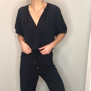 Navy cotton jumpsuit - size 34 (XS)